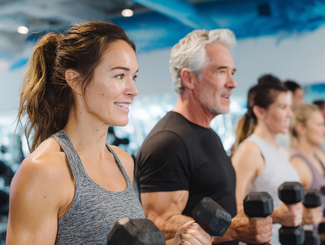 Люди різного віку займаються фітнесом